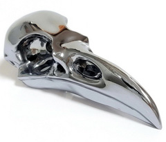 4.8" Tera-hertz Carved Crystal Raven Skull, Crystal Healing