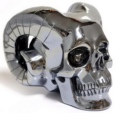 5.0" Tera-hertz Carved Crystal Horned Skull, Crystal Healing