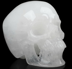 Huge 5.0" Quartz Rock Crystal Carved Crystal Skull,Super Realistic, Crystal Healing