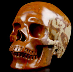 Huge 5.1" Australian Print Stone Carved Crystal Skull,Super Realistic, Crystal Healing