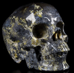 Huge 5.1" Blue Ocean Agate Carved Crystal Skull,Super Realistic, Crystal Healing