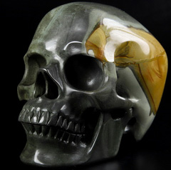 Huge 5.2" Polychrome Jasper Carved Crystal Skull,Super Realistic, Crystal Healing