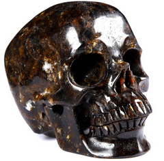 Huge 5.1" Korea Garnet Carved Crystal Skull,Super Realistic, Crystal Healing
