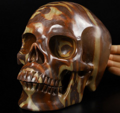 Lifesized 6.9" Australian Print Stone Carved Crystal Skull,Super Realistic, Crystal Healing