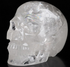 Rainbow Huge 5.0" Quartz Rock Crystal Carved Crystal Skull,Realistic, Crystal Healing
