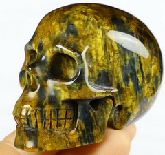 Gemstone 2.0" New Pietersite Carved Crystal Skull,Realistic, Crystal Healing