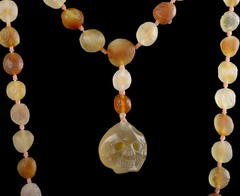 Inside Diameter (505mm) Gobi Agate Carved Crystal Skull Pendant, Crystal Healing