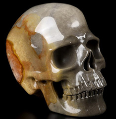 Huge 5.0" Polychrome Jasper Carved Crystal Skull,Super Realistic, Crystal Healing