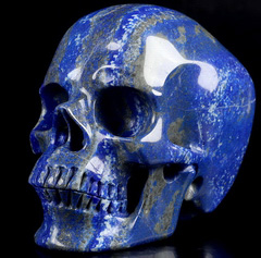 Gemstone 5.1" Lapis Lazuli Carved Crystal Skull,Super Realistic, Crystal Healing