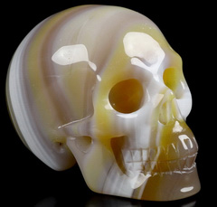 1.8" Mozambique Agate Carved Crystal Skull,Realistic, Crystal Healing