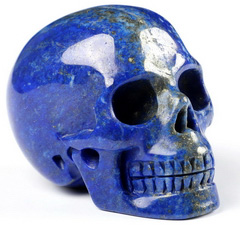 Gemstone 2.0" Lapis Lazuli Carved Crystal Skull,Realistic, Crystal Healing