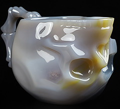 4.8" Premium Brazilian Agate Carved Crystal Coffee Mug, Tea Cup, Crystal Healing