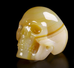 Ring Inside Diameter9(20 mm) Agate Carved Crystal Skull Ring,Realistic, Crystal Healing
