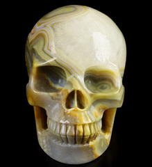 5.0" Crazy Lace Agate Carved Crystal Skull,Realistic, Crystal Healing