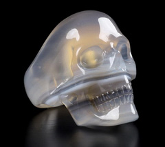 #10 Agate Carved Crystal Skull Rings, Crystal Healing