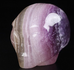 2.0" Fluorite Crystal Skull Companion Star Being Female Alien Reiki Healing Stone Statue