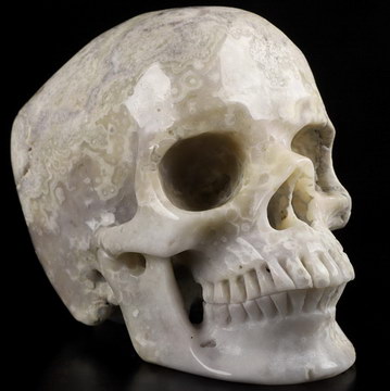 Huge 5.2" Eye Jasper Carved Crystal Skull,Super Realistic, Crystal Healing