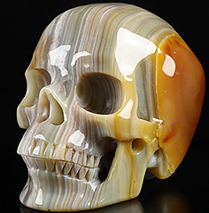 5.7" Agate Carved Crystal Skull,Super Realistic, Crystal Healing