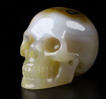 1.0" Agate Carved Crystal Skull,Realistic, Crystal Healing