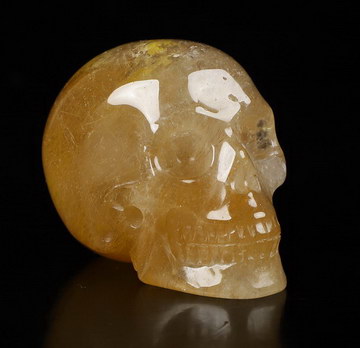 1.5" Rutilated Quartz Rock Crystal Carved Crystal Skull,Realistic, Crystal Healing