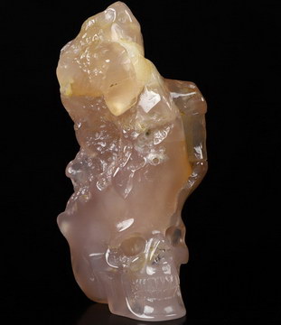 4.3" Agate Carved Crystal Skull, Crystal Healing