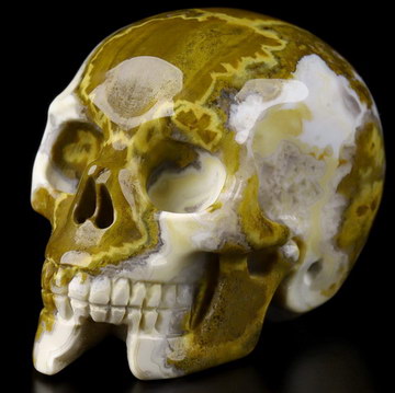 2.0" Ocean Jasper Geode Carved Crystal Skull, Crystal Healing