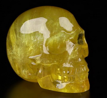 1.5" Orange Fluorite Carved Crystal Skull,Realistic, Crystal Healing