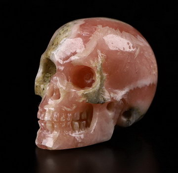 Gemstone 0.8" Rhodochrosite Carved Crystal Skull,Realistic, Crystal Healing