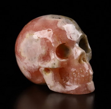 0.8" Rhodochrosite Carved Crystal Skull,Realistic, Crystal Healing