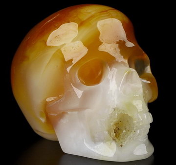 1.4" Agate Carved Crystal Skull,Realistic, Crystal Healing
