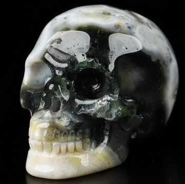 1.2" Ocean Jasper Carved Crystal Skull,Realistic, Crystal Healing