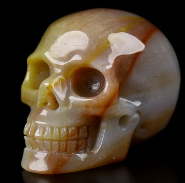 1.2" Agate Carved Crystal Skull,Realistic, Crystal Healing