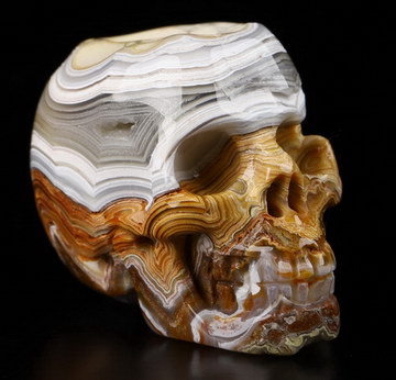1.1" Red Crazy Lace Agate Carved Crystal Skull,Realistic, Crystal Healing