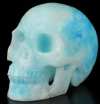 5.0" Blue Aragonite Crystal Skull Companion Crystal skull,Realistic, Crystal Healing
