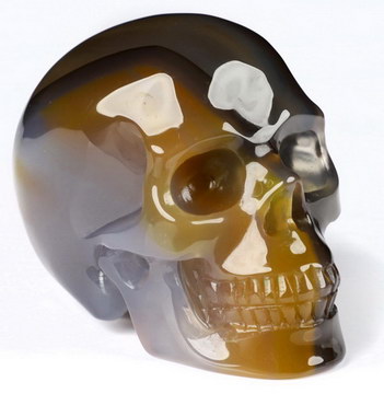 2.0" Premium Brazilian Agate Carved Crystal Skull,Realistic, Crystal Healing