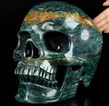 Titan 39.4LB 11.8" Chlorite Schist Carved Crystal Skull,Super Realistic, Crystal Healing