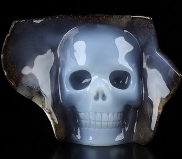 3.0" Blue Chalcedony Carved Crystal Skull, Crystal Healing