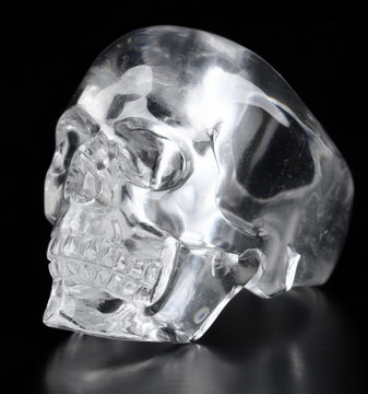 US# 10 Quartz Rock Crystal Carved Crystal Skull Rings, Crystal Healing
