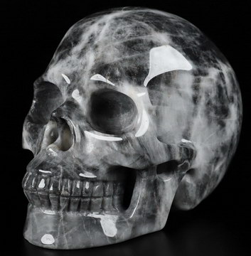5.1" Unknown Stone Carved Crystal Skull,Super Realistic, Crystal Healing