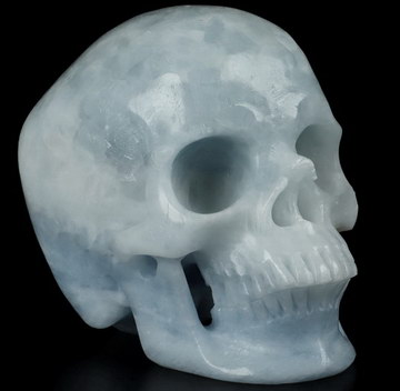 5.1" Blue Calcite Carved Crystal Skull,Super Realistic, Crystal Healing