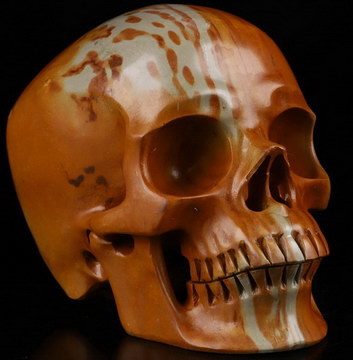 5.1" Australian Print Stone Carved Crystal Skull,Super Realistic, Crystal Healing