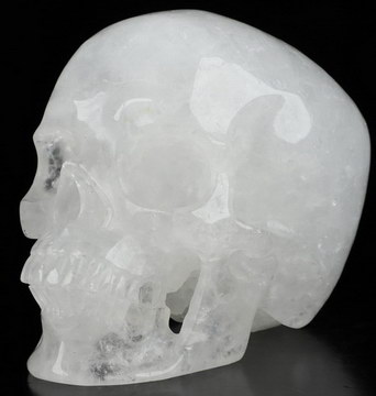 Huge 5.1" Quartz Rock Crystal Carved Crystal Skull,Super Realistic, Crystal Healing