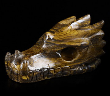 2.5" Matrix Opal Carved Crystal Dragon Skull, Crystal Healing