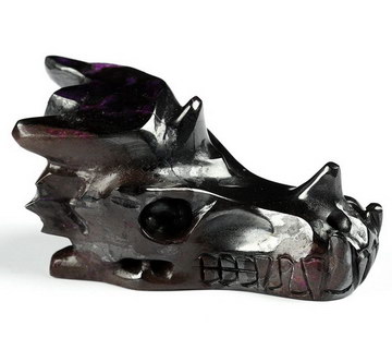 1.6" Sugilite Carved Crystal Dragon Skull, Crystal Healing