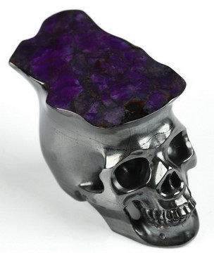 Gemstone 1.6" Sugilite Carved Crystal Skull, Realistic