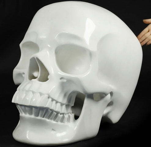 266.5LB Titan 22.4" White Jade Carved Crystal Skull,Super Realistic, Crystal Healing