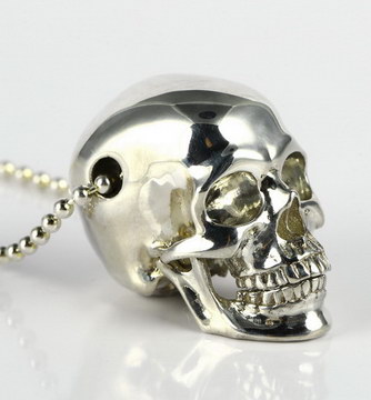 1.1" 925 Sterling Silver Carved Crystal Hollow Skull, Crystal Healing