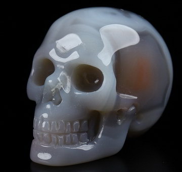 1.1" Mozambique Agate Carved Crystal Skull,Realistic, Crystal Healing