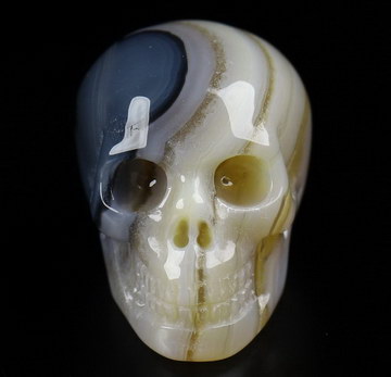 0.9" Agate Carved Crystal Skull,Realistic, Crystal Healing