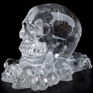 5.7" Quartz Rock Crystal Carved Crystal Skulls, Crystal Healing